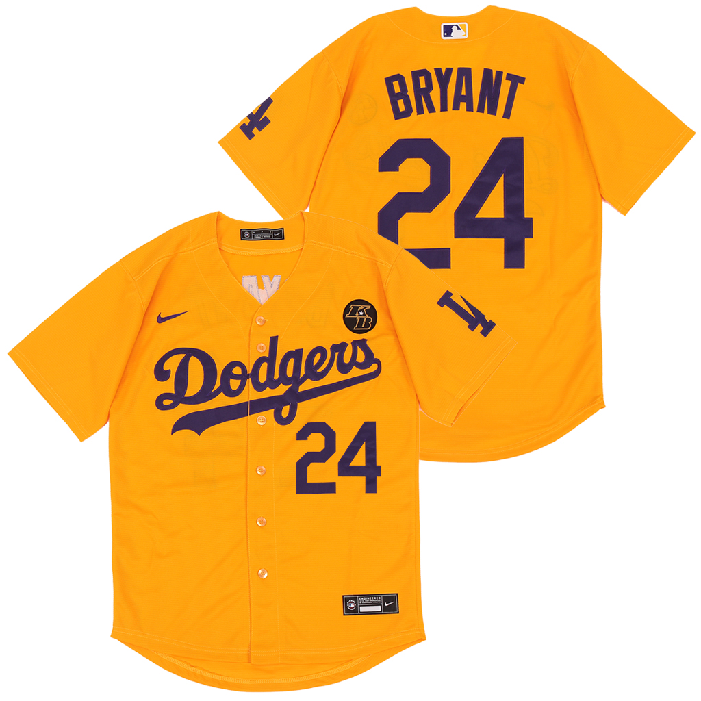 2020 Men Los Angeles Dodgers #24 Bryant yellow Nike Game MLB Jerseys